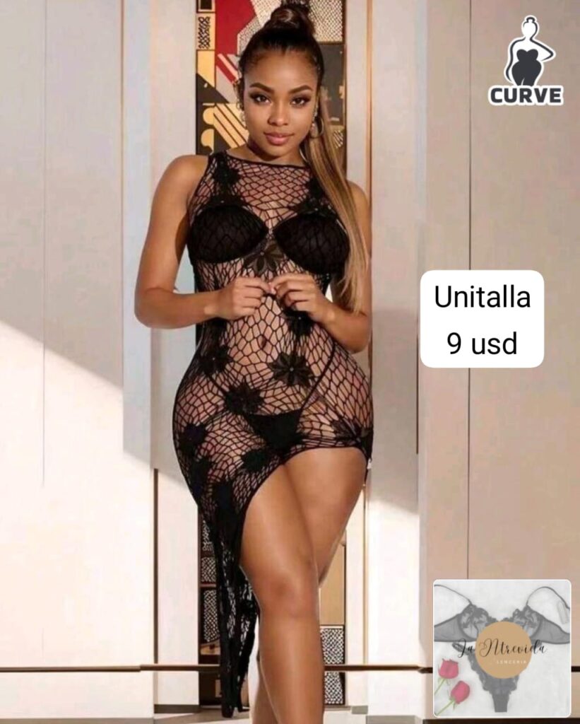 Lencería de malla negro