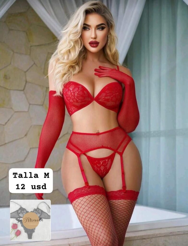 Conjunto de 5 piezas de malla rojo